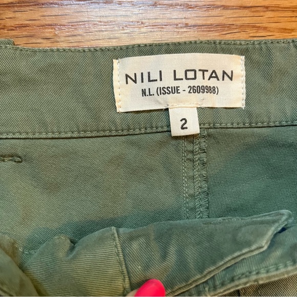 Nili Lotan Cropped French Military Pants Camo Green Grosgrain Tape Size 2 - Picture 5 of 8